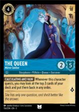 Disney Lorcana: Into the Inklands set 3. The Queen "Mirror Seeker" uncommon trading card.