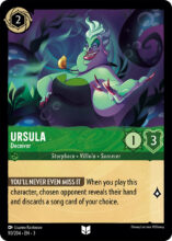 Disney Lorcana: Into the Inklands set 3. Ursula "Deceiver" uncommon trading card.