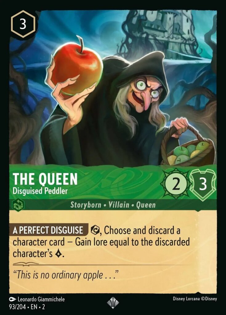 Lorcana - Floodborn - #93/204 - The Queen - Disguised Peddler - Super Funporium Lorcana - Floodborn - #93/204 - The Queen - Disguised Peddler - Super Funporium