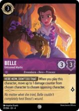 Disney Lorcana set 4 Ursula's Return. Belle "Untrained Mystic" common trading card.
