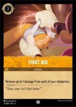 Disney Lorcana set 4 Ursula's Return. First Aid common trading card.