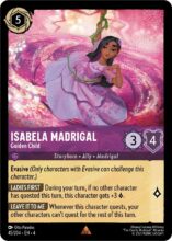 Disney Lorcana set 4 Ursula's Return. Isabela Madrigal "Golden Child" rare trading card.