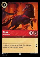 Disney Lorcana set 4 Ursula's Return. Khan "Beloved Steed" uncommon trading card.