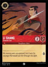 Disney Lorcana set 4 Ursula's Return. Li Shang "General's Son" common trading card.