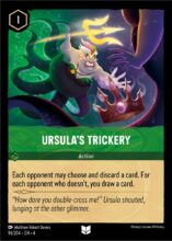Disney Lorcana set 4 Ursula's Return. Ursula's Trickery uncommon trading card.
