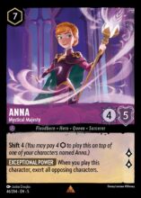 Disney Lorcana set 5 Shimmering Skies. Anna "Mystical Majesty" rare trading card.