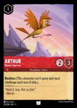 Disney Lorcana set 5 Shimmering Skies. Arthur "Novice Sparrow" uncommon trading card.