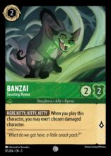 Disney Lorcana set 5 Shimmering Skies. Banzai "Taunting Hyena" common trading card.