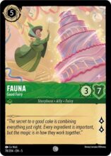 Disney Lorcana set 5 Shimmering Skies. Fauna "Good Fairy" common trading card.