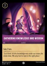 Disney Lorcana set 5 Shimmering Skies. Gathering Knowledge and Wisdom common trading card.