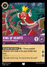 Disney Lorcana set 5 Shimmering Skies. King of Hearts "Monarch of Wonderland" uncommon trading card.