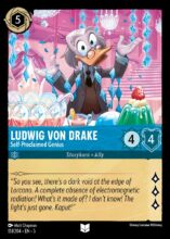 Disney Lorcana set 5 Shimmering Skies. Ludwig Von Drake "Self Proclaimed Genius" uncommon trading card.