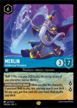 Disney Lorcana set 5 Shimmering Skies. Merlin "Intellectual Visionary" Legendary trading card.