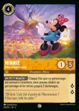 Disney Lorcana set 5 Shimmering Skies. Minnie Mouse "Compassionate Friend" common trading card.