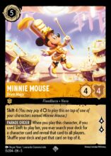 Disney Lorcana set 5 Shimmering Skies. Minnie Mouse "Drum Major" super rare trading card.