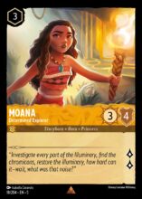 Disney Lorcana set 5 Shimmering Skies. Moana "Determined Explorer" rare trading card.