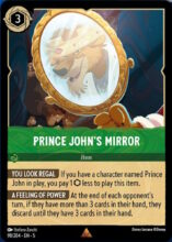 Disney Lorcana set 5 Shimmering Skies. Prince John's Mirror rare trading card.