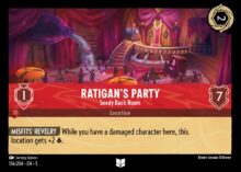 Disney Lorcana set 5 Shimmering Skies. Ratigan's Party "Seedy Back Room" uncommon trading card.