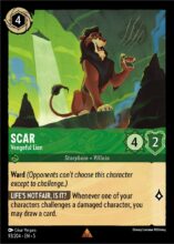 disney lorcana trading cards Disney Lorcana Shimmering Skies - Scar - Veneful Lion - 93/204