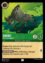 Disney Lorcana set 5 Shimmering Skies. Shenzi "Scar's Accomplice" uncommon trading card.