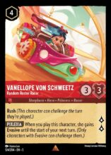 Disney Lorcana set 5 Shimmering Skies. Vanellope Von Schweetz "Random Roster Racer" rare trading card.