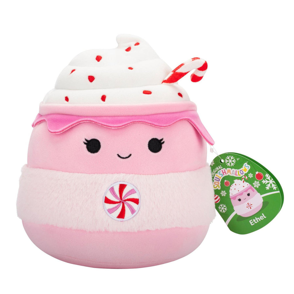 Ethel the Peppermint Latte 7.5 inch plush Christmas Squishmallow.