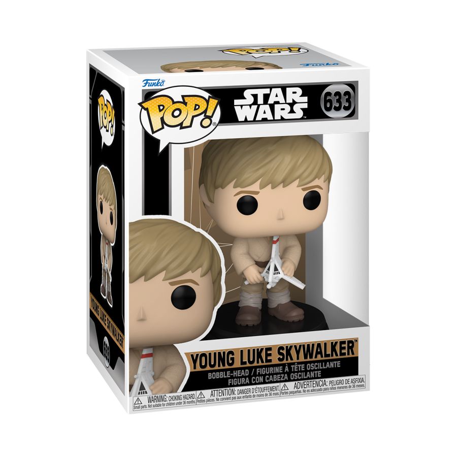 Funko Pop! Vinyl figure of Star Wars character Young Luke Skywalker.