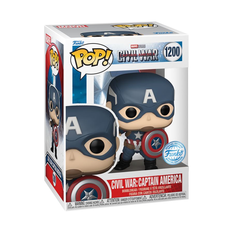 Funko Pop! Vinyl build-A-Scene of Marvel's Captain America 3 Civil War character Captain America.