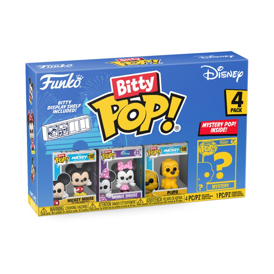 Funko Bitty Pop! Vinyl 4 pack of Disney's Mickey Mouse and friends.