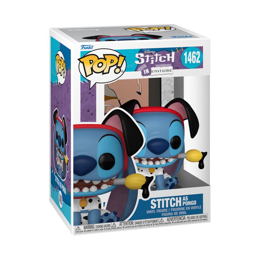 Funko Pop! Vinyl figure of Disney's Stitch as Pongo (101 Dalmatians Costume).