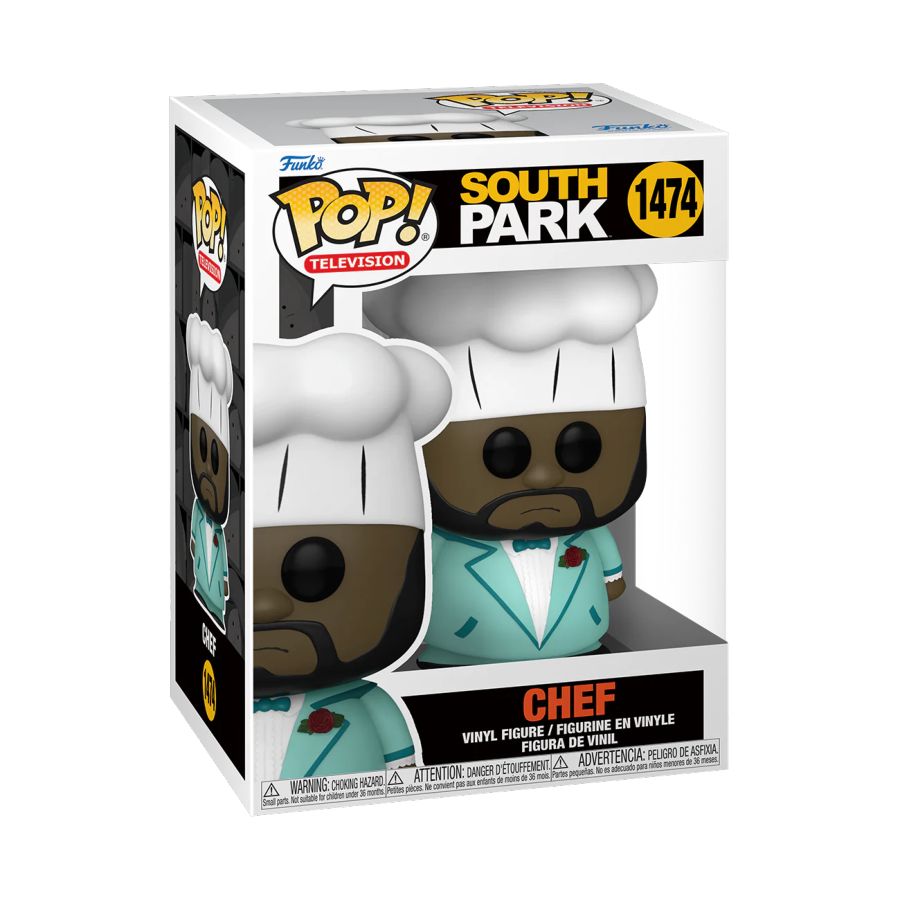 Funko Pop! Vinyl figure of South Park character Chef in Suit.