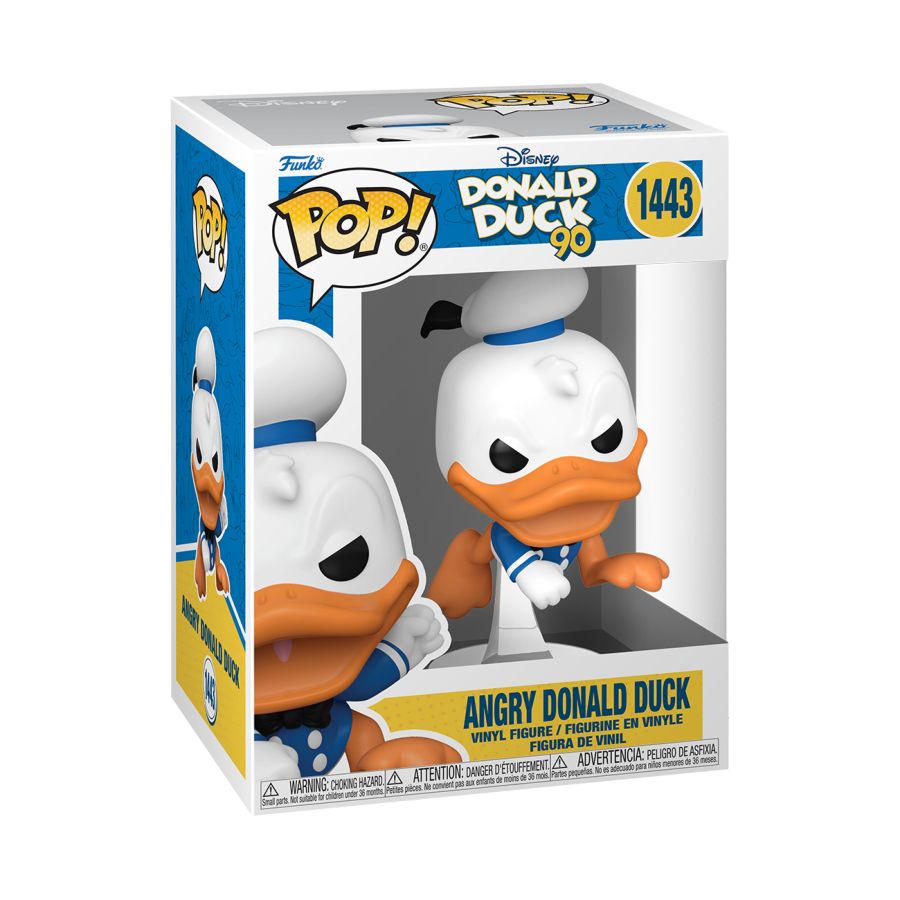 Funko Pop! Vinyl figure of Donald Ducks 90th Anniversary. Donald Duck looking angry.