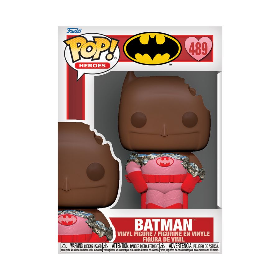 Funko Pop! Vinyl figure of DC Comics character Batman chocolate for Valentines Day 2024.