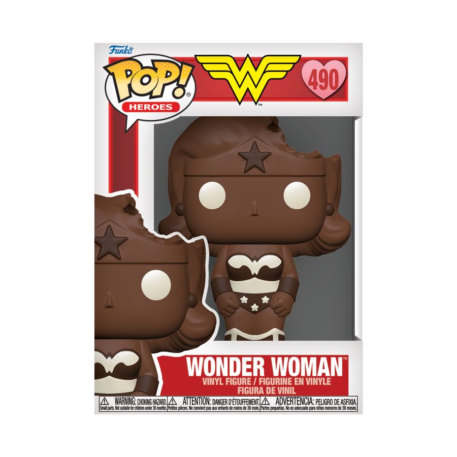 Funko Pop! Vinyl figure of DC Comics Valentines Day 2024 figure Wonder Woman in Chocolate.