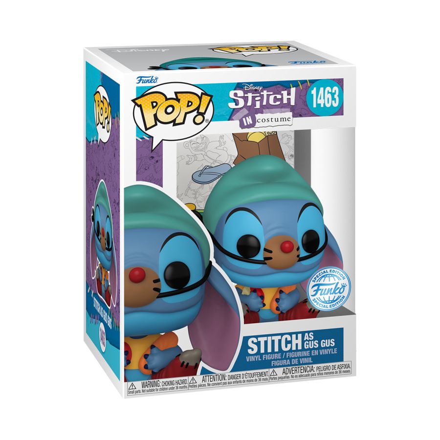 Funko Pop! Vinyl figure of Disney's Stitch in Gus Gus costume.