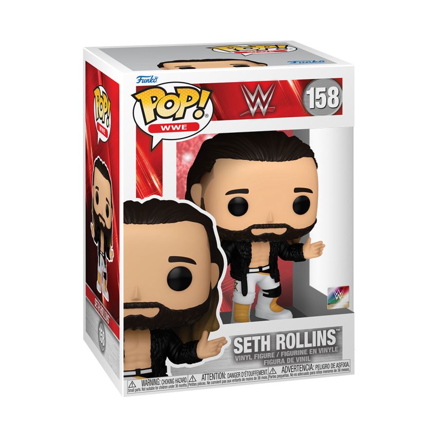 Funko Pop! Vinyl figure of WWE Superstar Seth Freakin Rollins in fur coat.