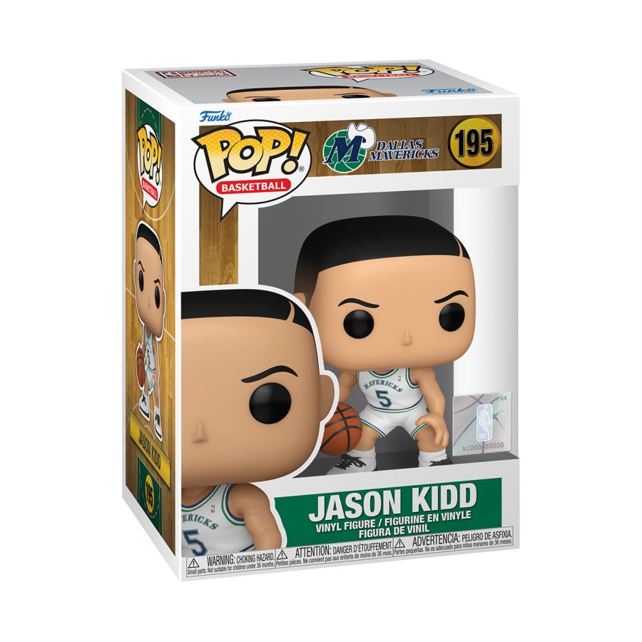 Funko Pop! Vinyl figure of NBA Legend for the Dallas Mavericks, Rookie Jason Kidd.