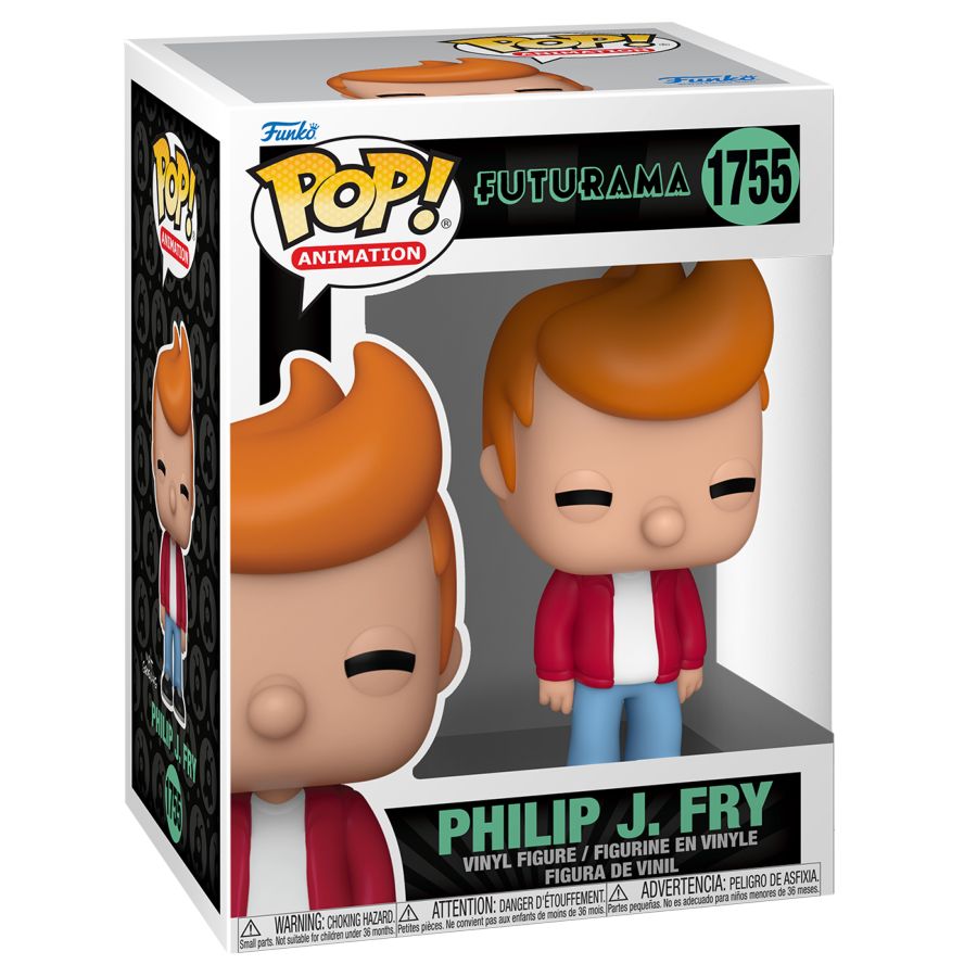 Funko Pop! Vinyl figure of Futurama character Philip J Fry squinting.