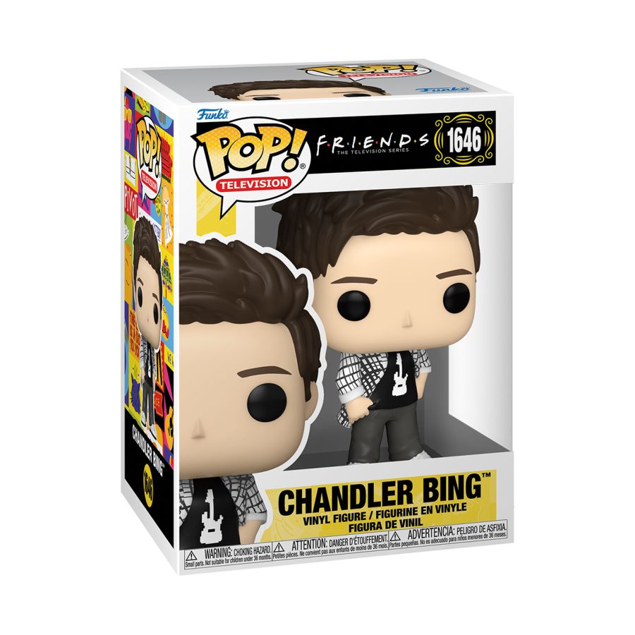 Funko Pop! Vinyl figure of Friends character Chandler Bing in College Outfit.