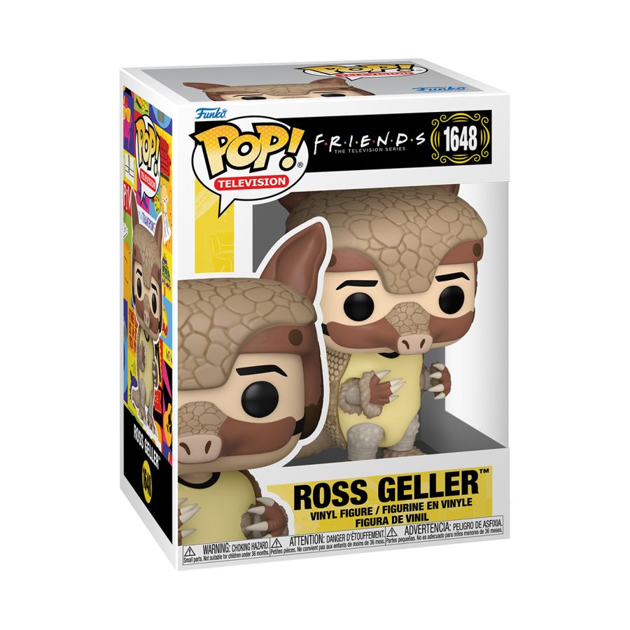 Funko Pop! Vinyl figure of Friends character Ross Geller in Armadillo Costume.