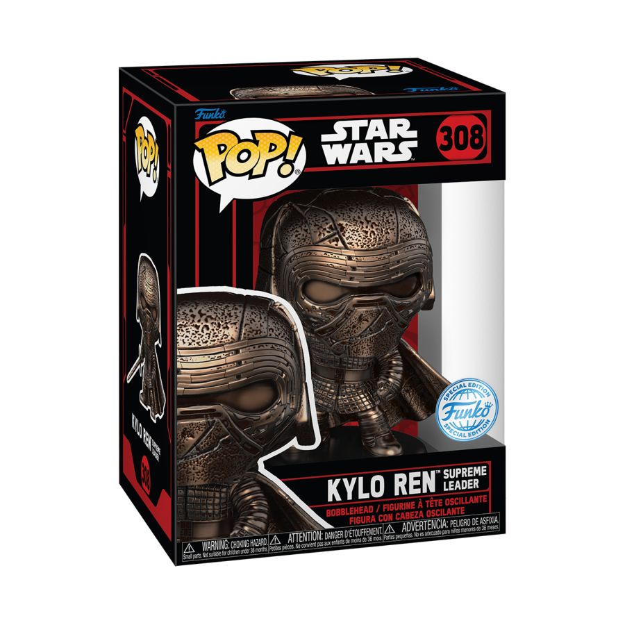 Funko Pop! Vinyl figure of Star Wars character Kylo Ren in metallic.