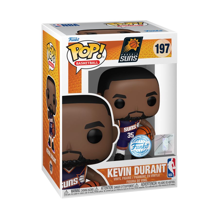 Funko Pop! Vinyl figure of NBA Superstar from the Phoenix Suns, Kevin Durant.