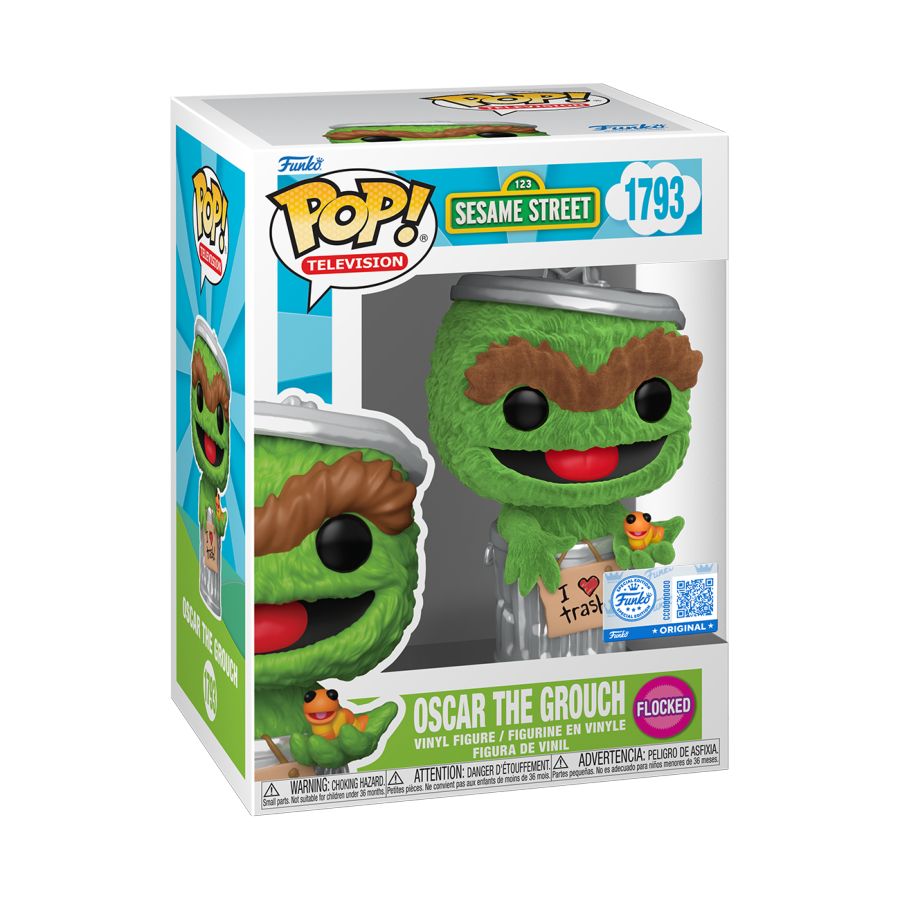 Sesame Street | Oscar the Grouch | Flocked | #1793 | Funko Pop! Vinyl