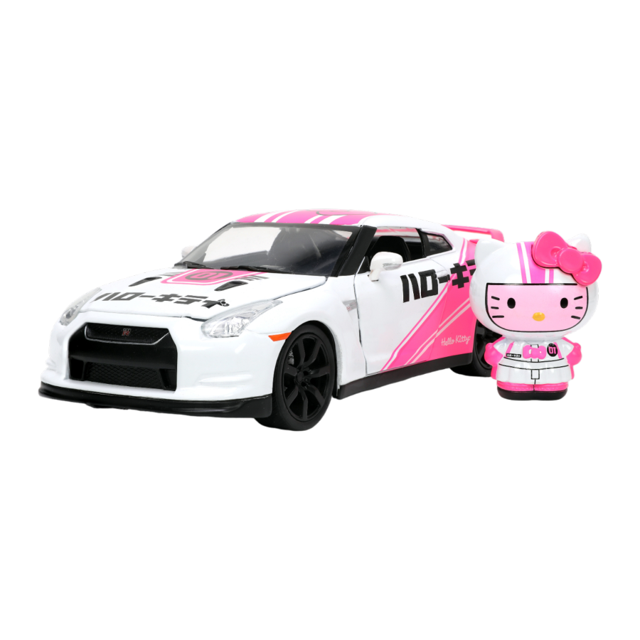 Hello Kitty diecast model car in 1:24 Scale. 2009 Nissan GT-R.