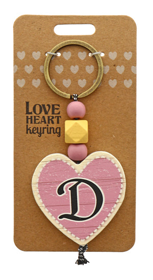 D Love heart Keyring from TSK. Available at the Funporium Australia's gift store.