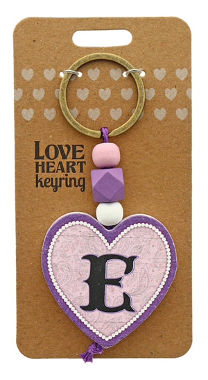 E Love heart Keyring from TSK. Available at the Funporium Australia's gift store.