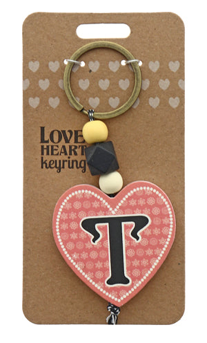 T Love heart Keyring from TSK. Available at the Funporium Australia's gift store.