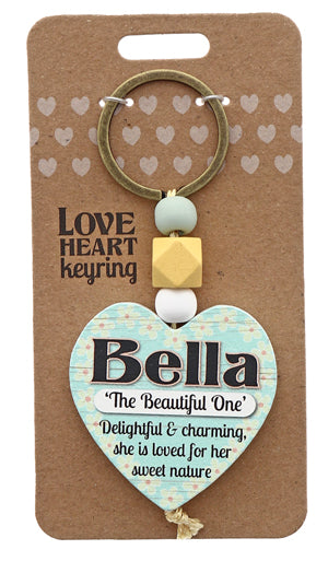 Bella Love heart Keyring from TSK. Available at the Funporium Australia's gift store.