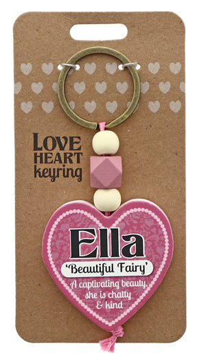 Ella Love heart Keyring from TSK. Available at the Funporium Australia's gift store.