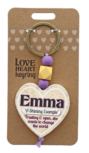 Emma Love heart Keyring from TSK. Available at the Funporium Australia's gift store.